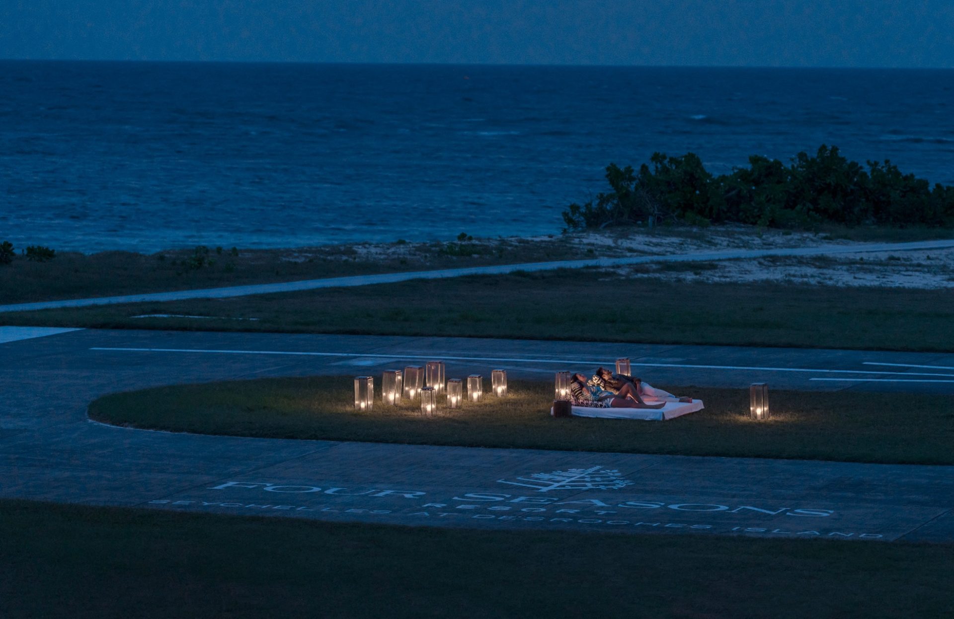 Outside Four Seasons Resort Seychelles at Desroches Island