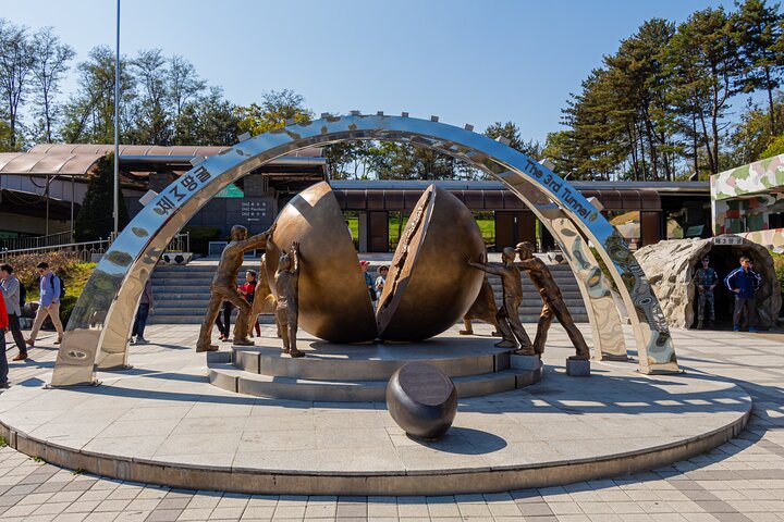 Monument at the 3rd Tunnel in the DMZ Between North and South Korea