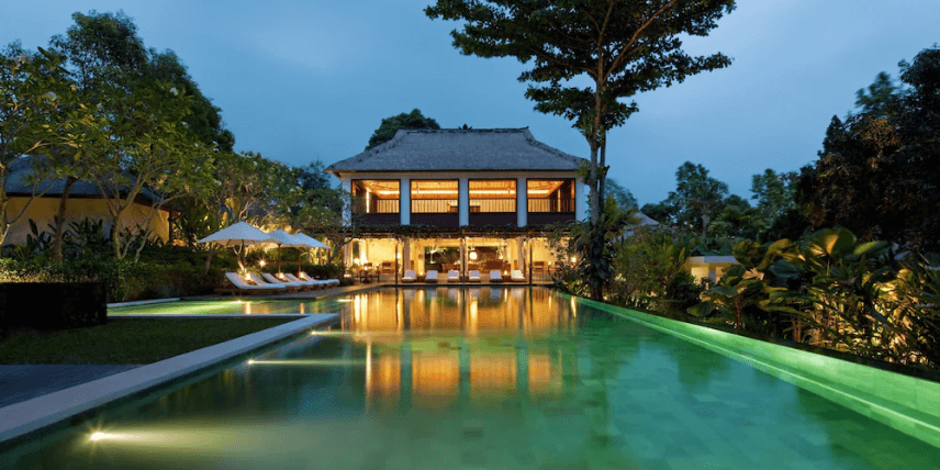 COMO Uma Ubud, Bali Evening Poolside View