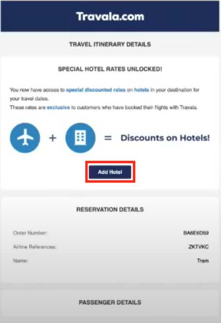 Special Hotel Rates Unlocked - Travel Itinerary Summary