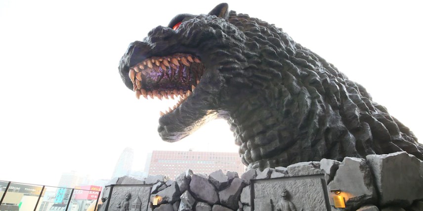 Godzilla on Roof at Hotel Gracery Shinjuku in Tokyo