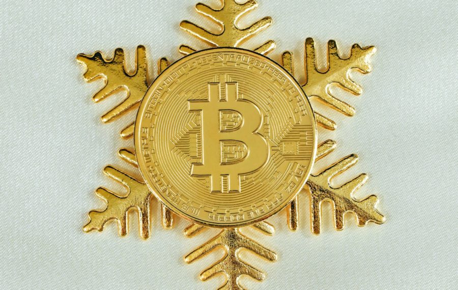 Decorative bitcoin snowflake