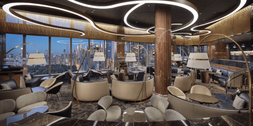 Lounge With Views of the Manhattan Skyline at Mandarin Oriental, New York