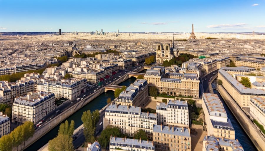 Aerial View of Paris, France