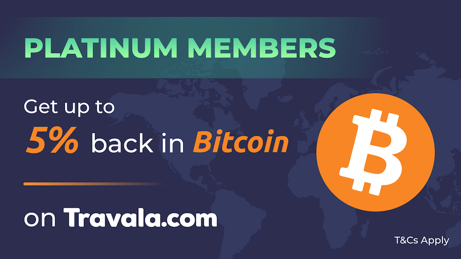 Platinum Member Bitcoin Back on Travala.com Banner