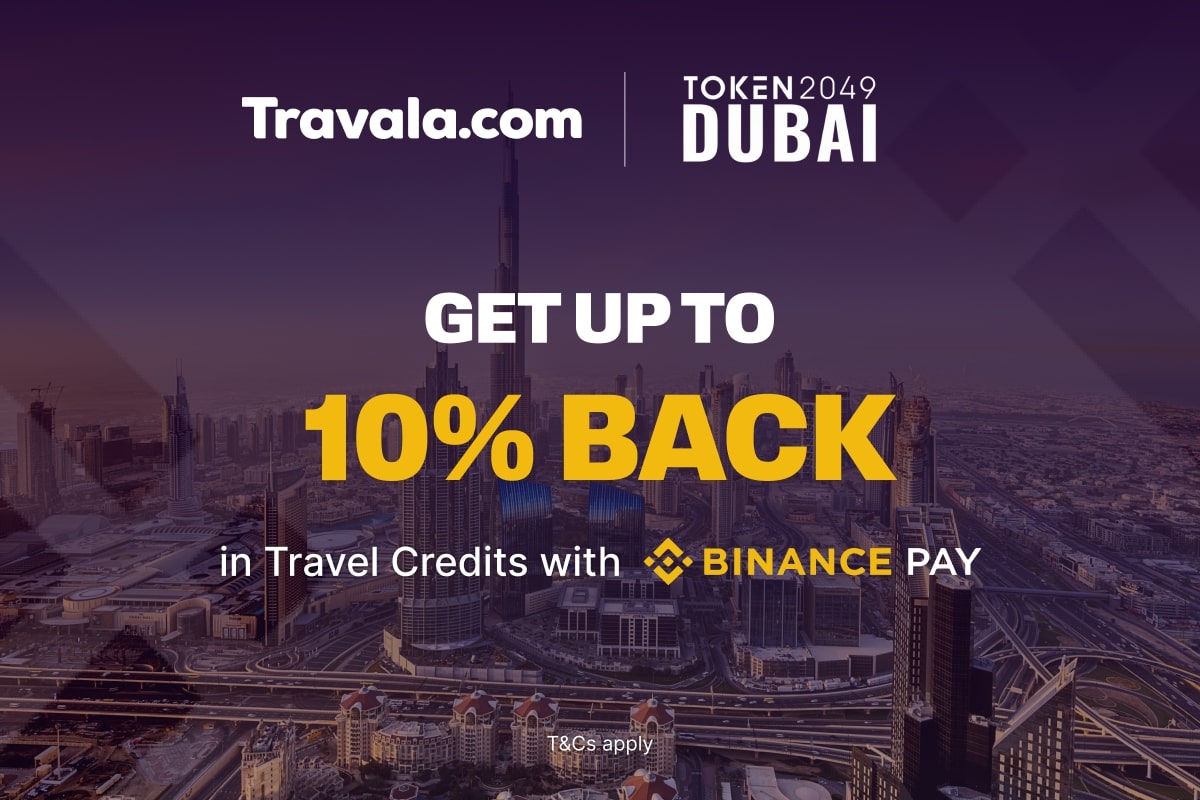 Get up to !0% in Travel Credits with Binance Pay - TOKEN2049 Dubai