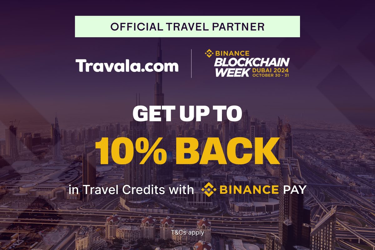 Travel to Binance Blockchain Week Dubai 2024 with Binance Pay & Get up to  10% Back in Travel Credits