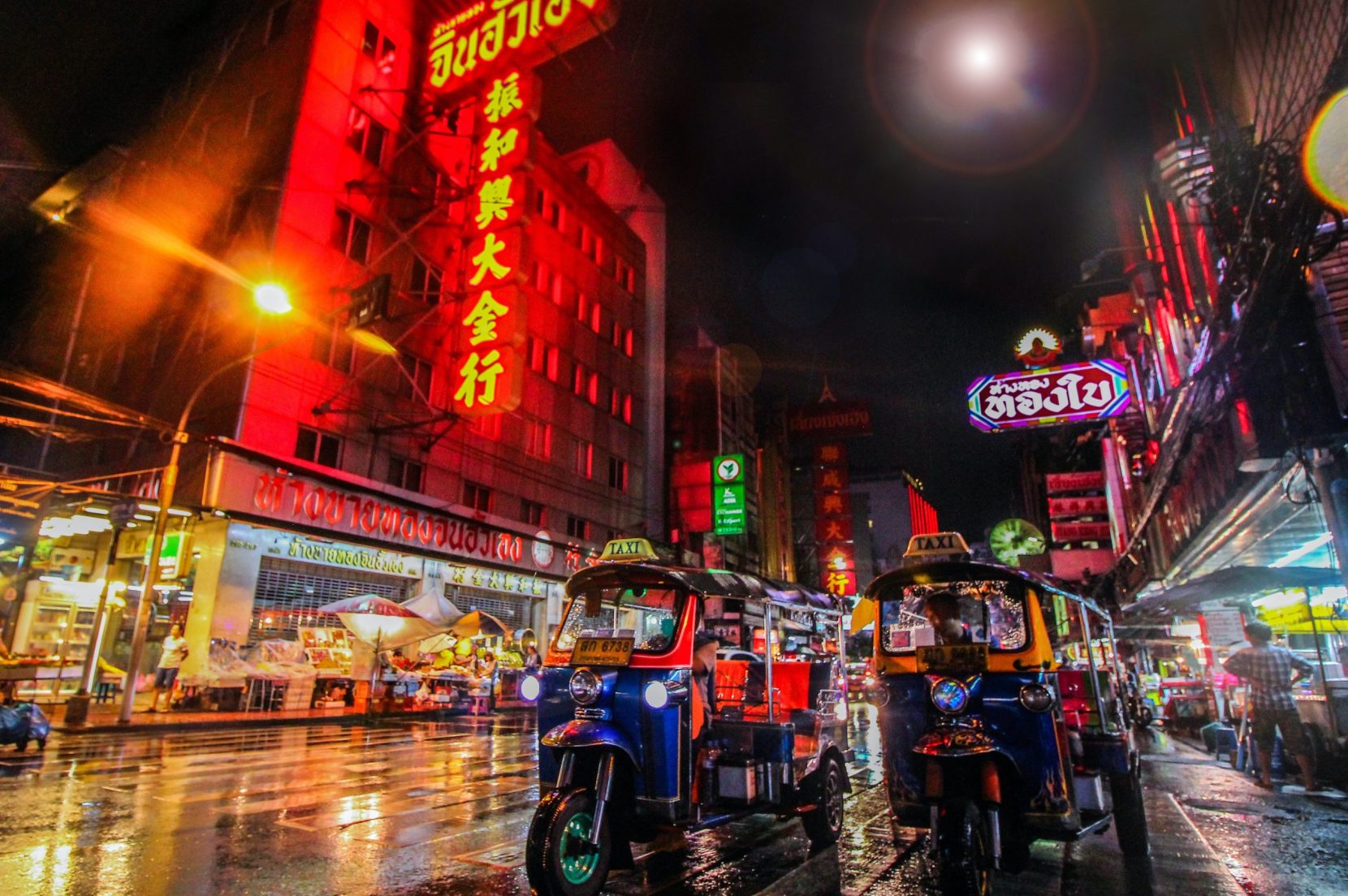Tuk-Tuk along the Night Streets of Bangkok