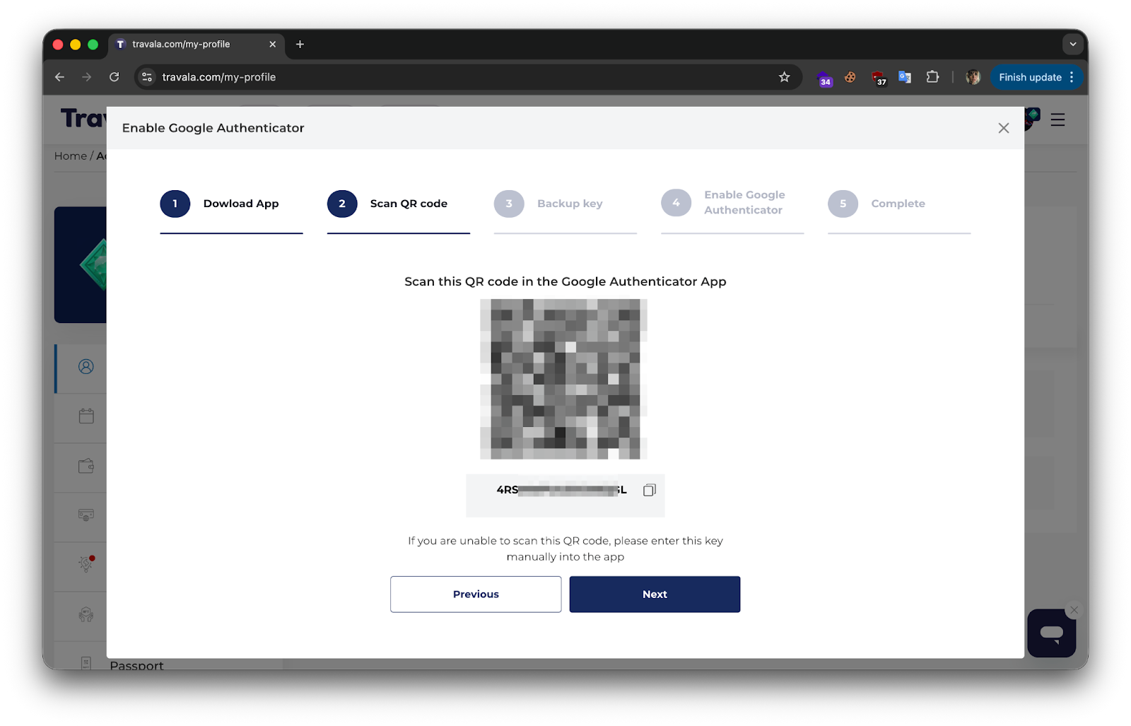 How to Enable 2FA on Travala - Part 2