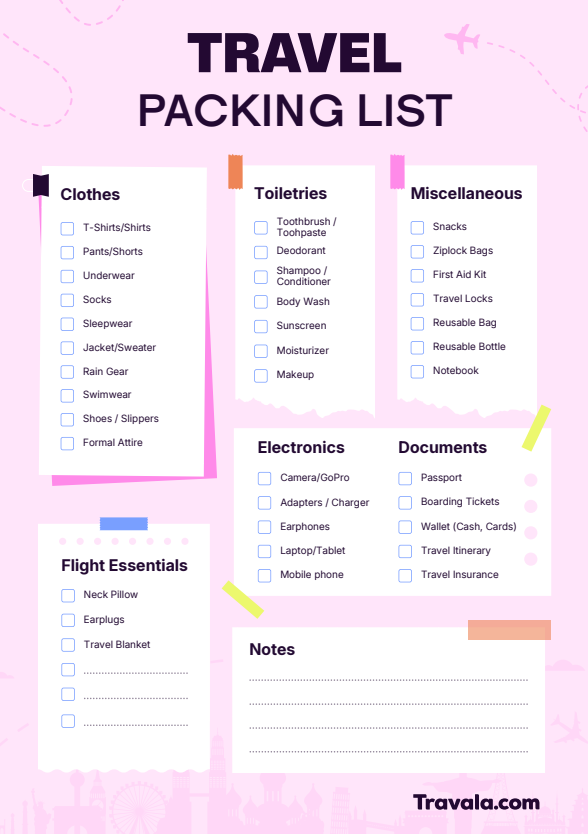 Travala Travel Checklist