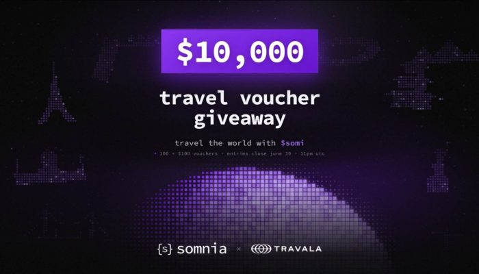 Travala travel voucher giveaway campaign with Somnia Network